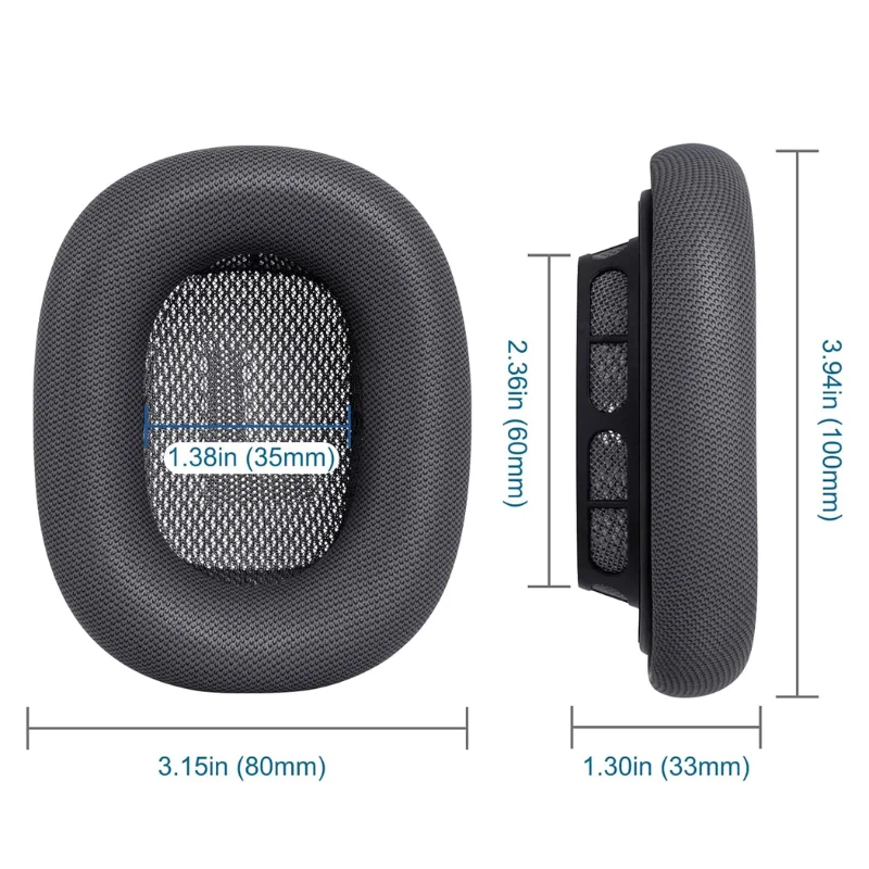 Ersatz-Ohrpolster aus Original-Mesh-Gewebe für AirPods Max Kopfhörer, magnetische Ohrpolster, Kopfhörer-Ohrenschützer, Kissen – Detail 7