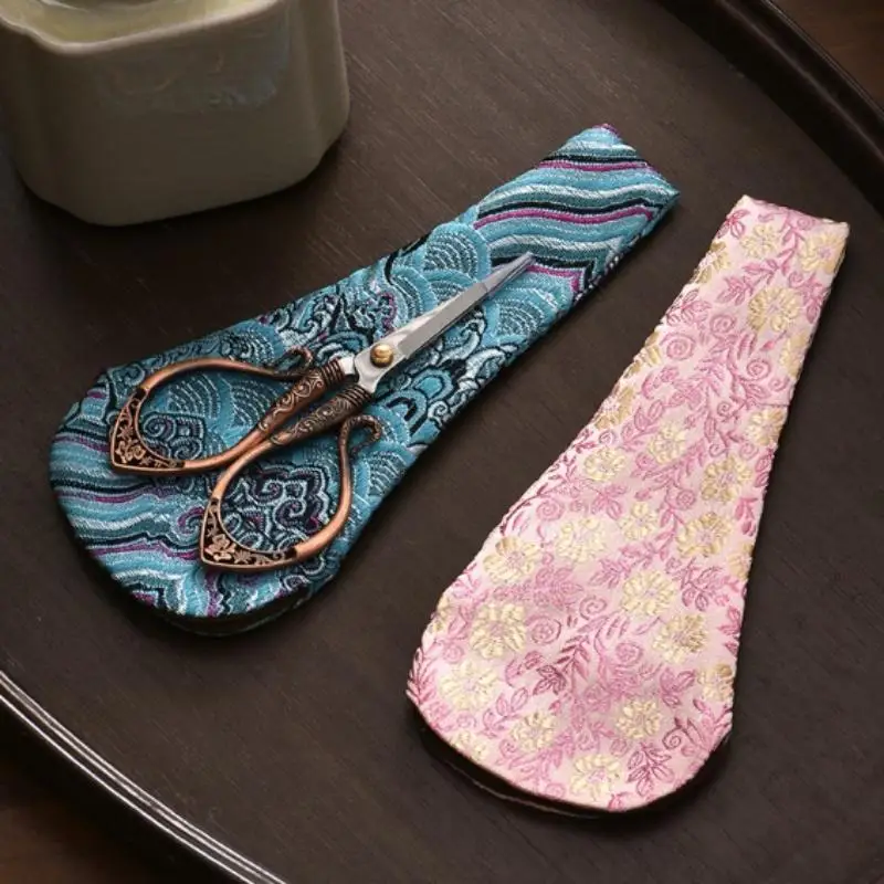 Haspe Stil V Form PU Leder Schere Schutz Tasche Nagel Trim Abdeckung Fall Für Maniküre Pediküre Werkzeuge