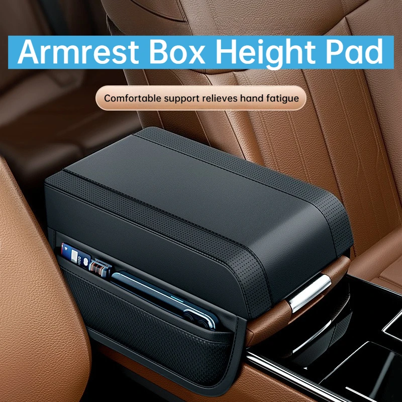 Universal Car Armrest Box Height Pad Memory Cotton Elbow Support Central Storage Interior Car Accessory for Enhanced Comfort