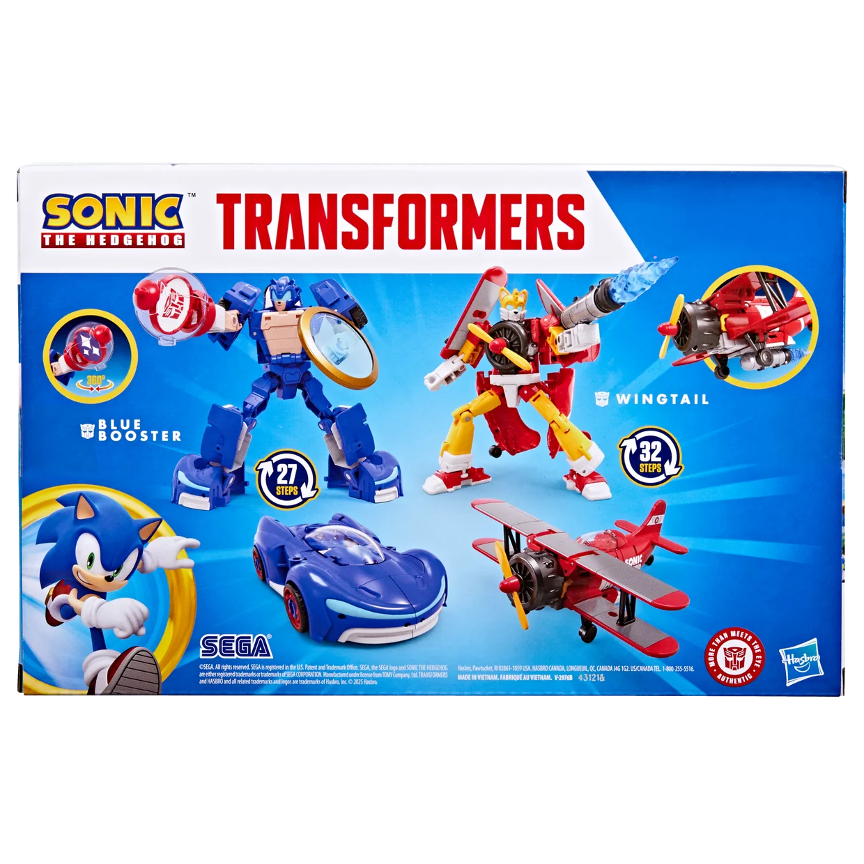 Hasbro Collaborative Sonic The Hedgehog X Transformers Wingtail and Blue Booster Action Figures Christmas Gift Model Toy Anime