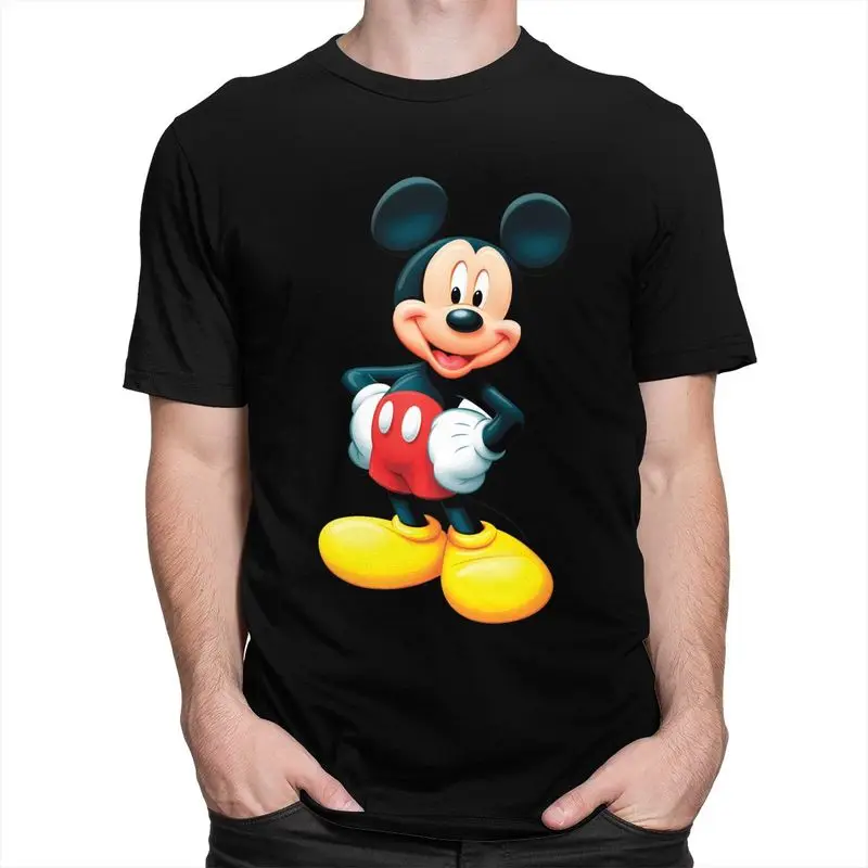 Custom Mens Disney Mickey Mouse Minnie T Shirt Short-Sleeve Cotton Tshirts Unique T-shirt Leisure Cartoon Tee Tops Clothing