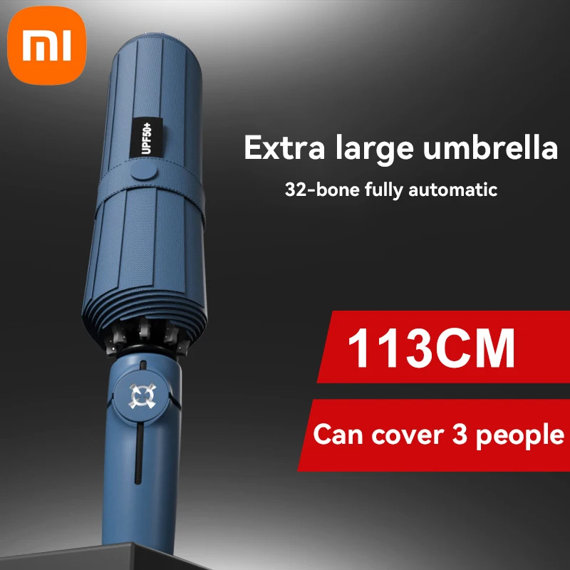 Xiaomi-12骨強化防雨傘、UV耐性、デュアルパーパス、全自動、耐風性、特大