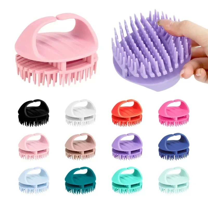 Shampoo and brush hair cleaning exfoliation silicone scalp massage hair comb to relieve fatigue shower brush hair care tool