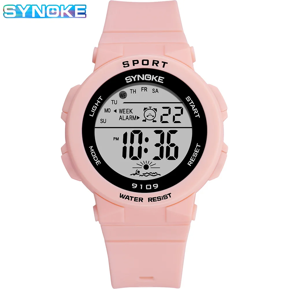 SYNOKE Student Sport Watches For Kids Colorful Electronic Watches 50M Waterproof Clock Children Digital Watch For Boys Girls