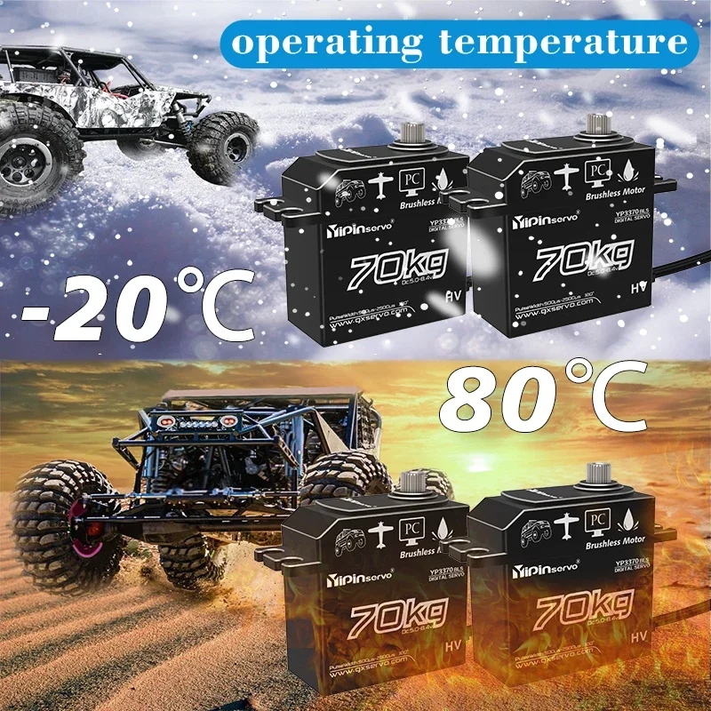 

Yipinservo High Torque Digital Servo Brushless Motor Full Metal Gear Waterproof 180 Degree for RC 1/10 1/8 Axial SCX10 TRX4 Cars