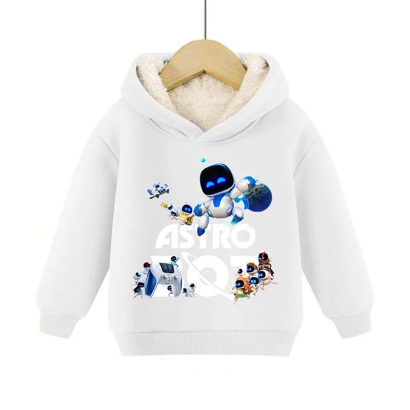 Sweat à capuche Anime Berber Game Astro Bot pour garçons et filles, pull chaud, impression de dessin animé, mignon, sourire, mode hip hop, hiver