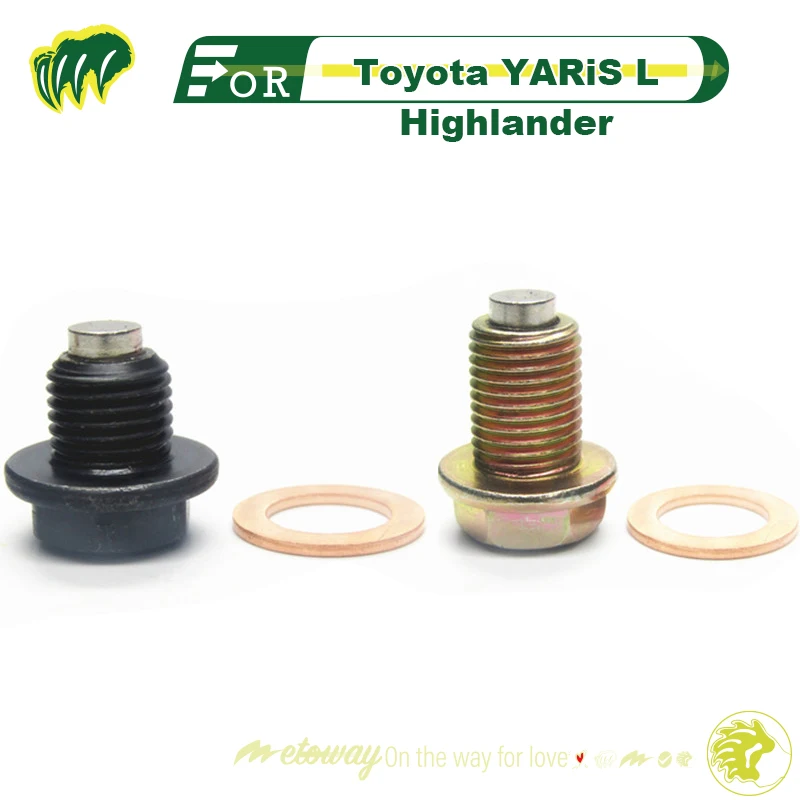 

1Set Screws And Gasket Toyota YARiS L Highlander Magnetic Oil Pan Oil Drain Screw Machine Oil Pan Oil Drain Plug