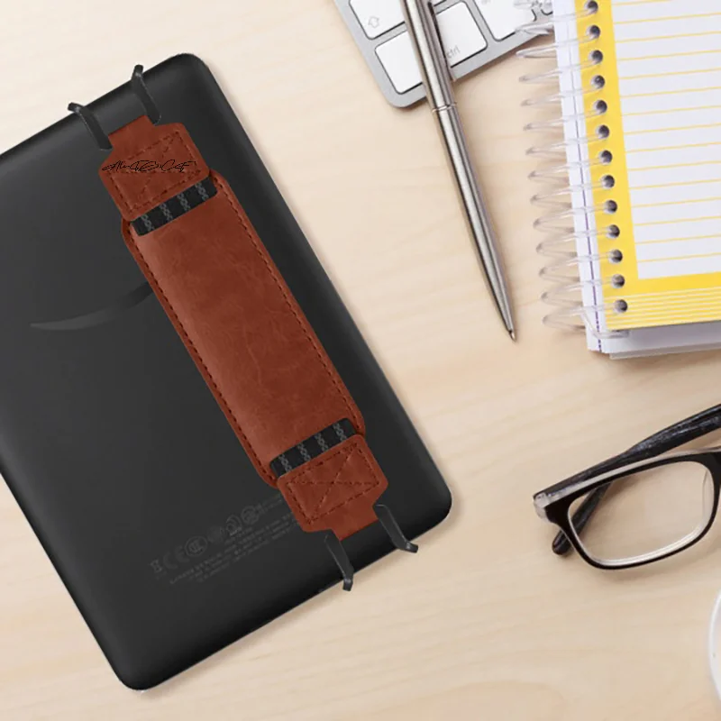 

Leather Hand Strap Tablet Stand 6-11 Inch Handle Grip for IPad Xiaomi Samsung Kindle Kobo Voyage E-Readers - Security Holder