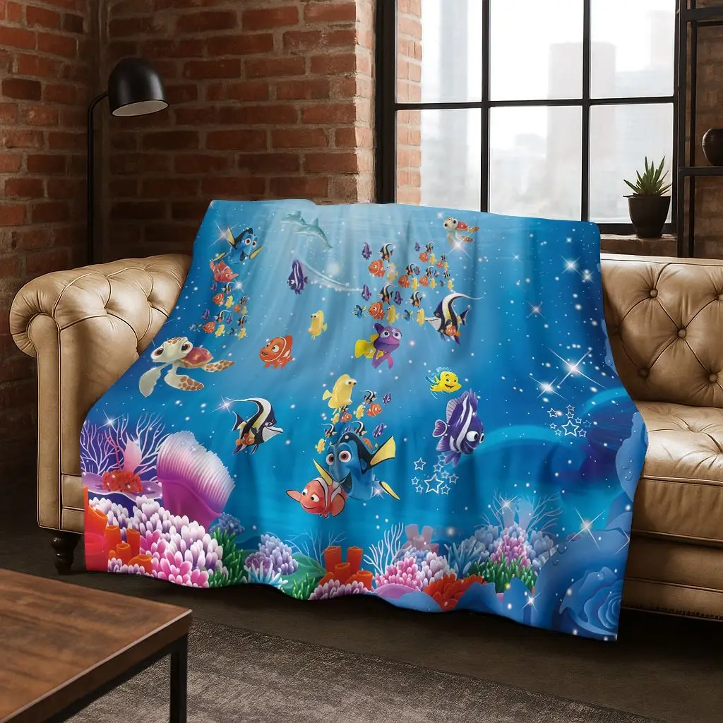 

HD Cartoon Finding Nemo Underwater World Flannel Blanket,Warm and Cozy Soft Throw Blanket for Home Bedroom Bed Sofa Picnic Cover