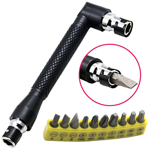 L-shaped 1/4 Hexagonal Screwdriver Bit 90 Degree Double Head Handle Black 6.35 Wrench 10pc Yellow Tape Screwdriver Bit Tool Set - View 1 L-shaped 1/4 Hexagonal Screwdriver Bit 90 Degree Double Head Handle Black 6.35 Wrench 10pc Yellow Tape Screwdriver Bit Tool Set - View 1