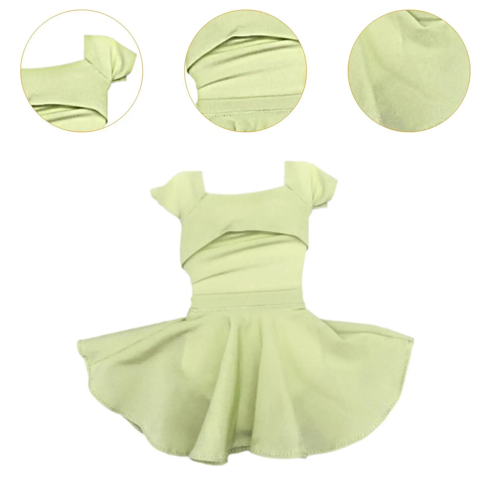 Stylowy zestaw ubranek dla lalek w skali 1:6: plisowana spódniczka i akcesoria.