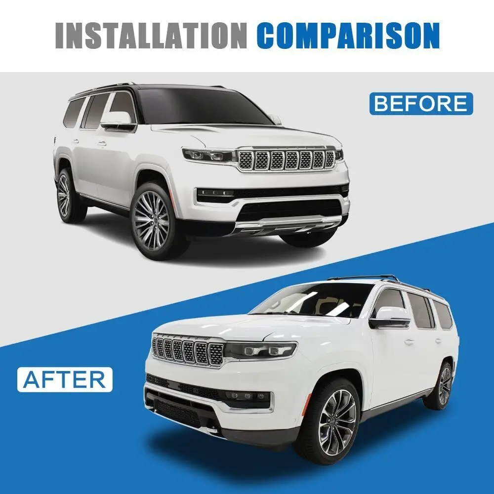 قضبان متقاطعة لرف السقف لسيارة Jeep Wagoneer/Grand Wagoneer 2022-2025 للأمتعة السوداء #2