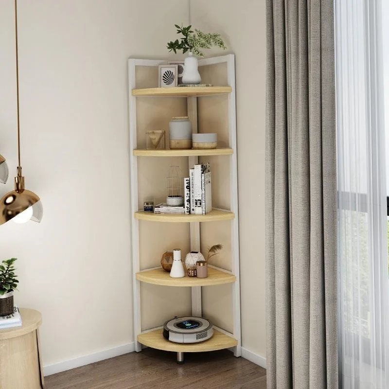 Corner Storage Shelf Living Room Locker Triangle Cabinet Home Bookcase