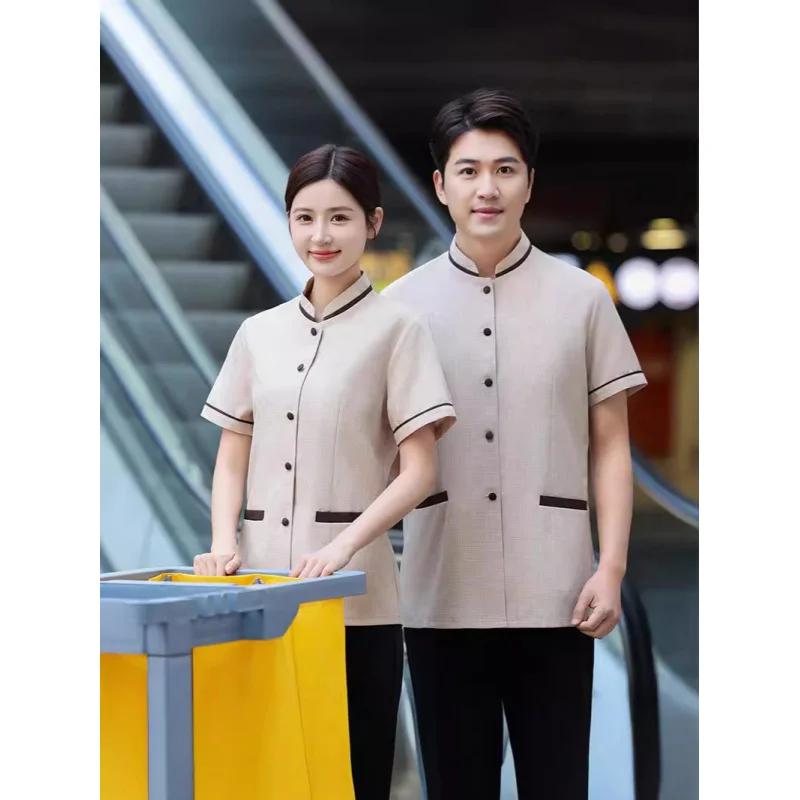 Property Hotel Room Cleaner Aunt Work Clothes Short Sleeve Summer Sales Department Shopping Mall Housekeeping Hospital Work Clot