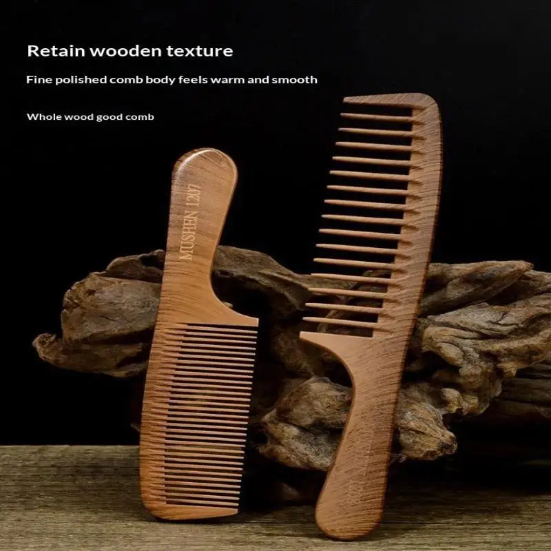 Natural Pear Blossom Bamboo Wood Comb Scalp Massage Anti Tangling Hair Care Comb Perfect Birthday Gift for Women Girls