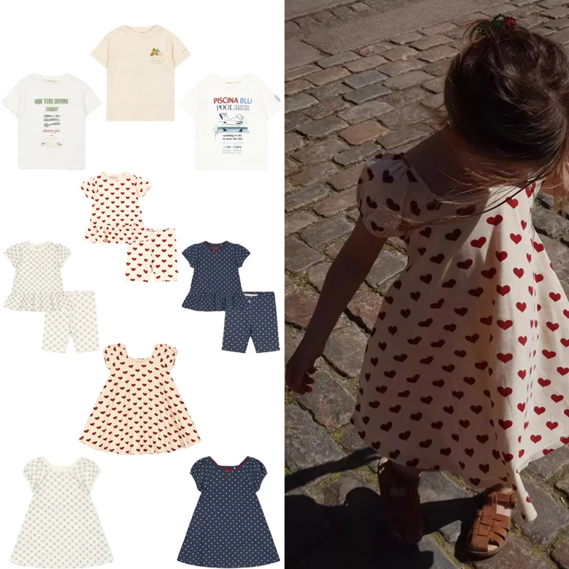 

Children's Set 2026 New Style Children's Clothing KS Boys' Lemon Short-sleeved Cotton T-shirt and Cycling Pants Set Girls' Dress