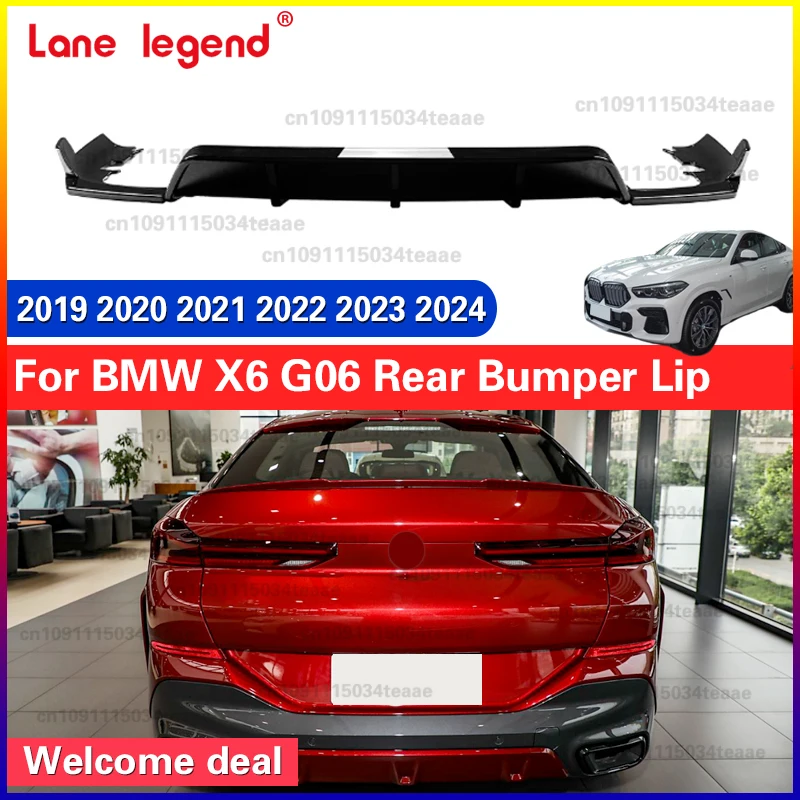 

For BMW X6 G06 40i 30d 40d M60i 2019-2024 Car Rear Bumper Lip Splitter Diffuser Side Corner Protector Spoiler Body Kits