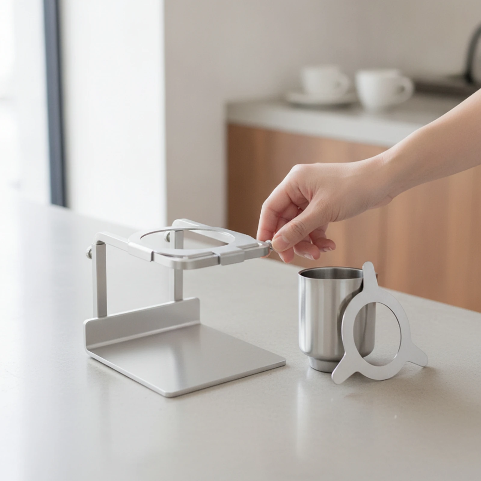 Pour-over Coffee Stand Minimalist Pour over Coffee Station Dripper Holder Anti-Slip Rustproof for Baristas, Countertop, Kitchen