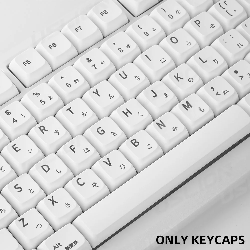 Imagem -05 - Xda Perfil Keycaps para Teclado Mecânico Japonês e Inglês Estilo Branco Minimalista Interruptor mx Sublimação Pbt 127 Teclas