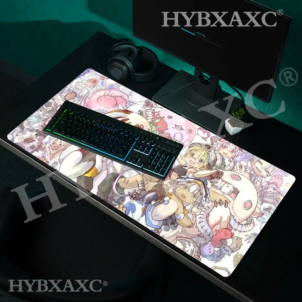 

HYBXAXC Large Mouse Pad Cartoon Made in Abyss Mousepad Keyboard Desk Game Rubber No-slip Mouse Mat Gamer Riko Nanachi Mausepad