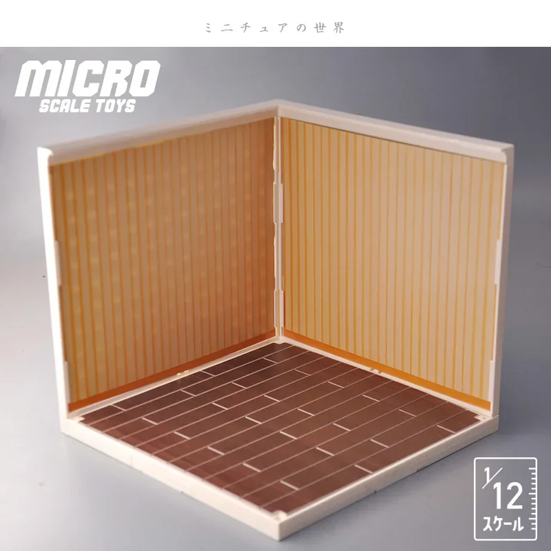 1/12 Simplified Version Dollhouse Simulation Food and Play Scene Floor Wall Scene Accessories TV Night TV Model