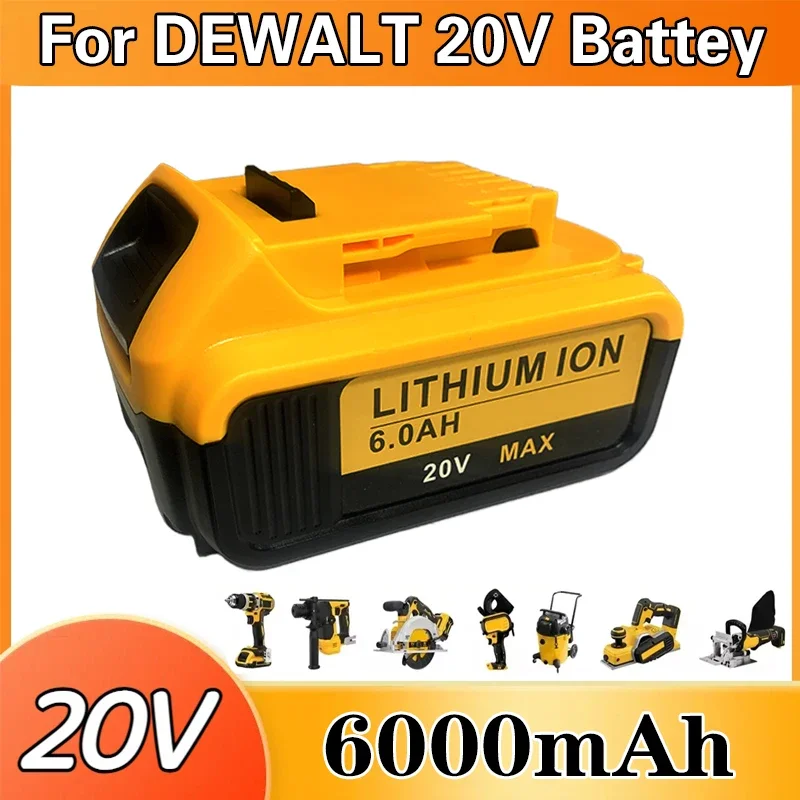 20V Battery Compatible For Dewalt Power Tools 20V 6.0Ah Rechargeable Electric Tool Lithium Batteries 20V 18Volt