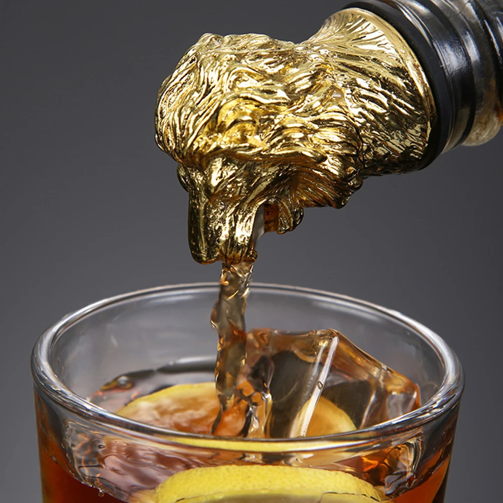 

2Pcs Pourer Bottle Spout Stopper Portable Lion Head Reusable Beverage Stoppers Safe Lightweight Party Fun