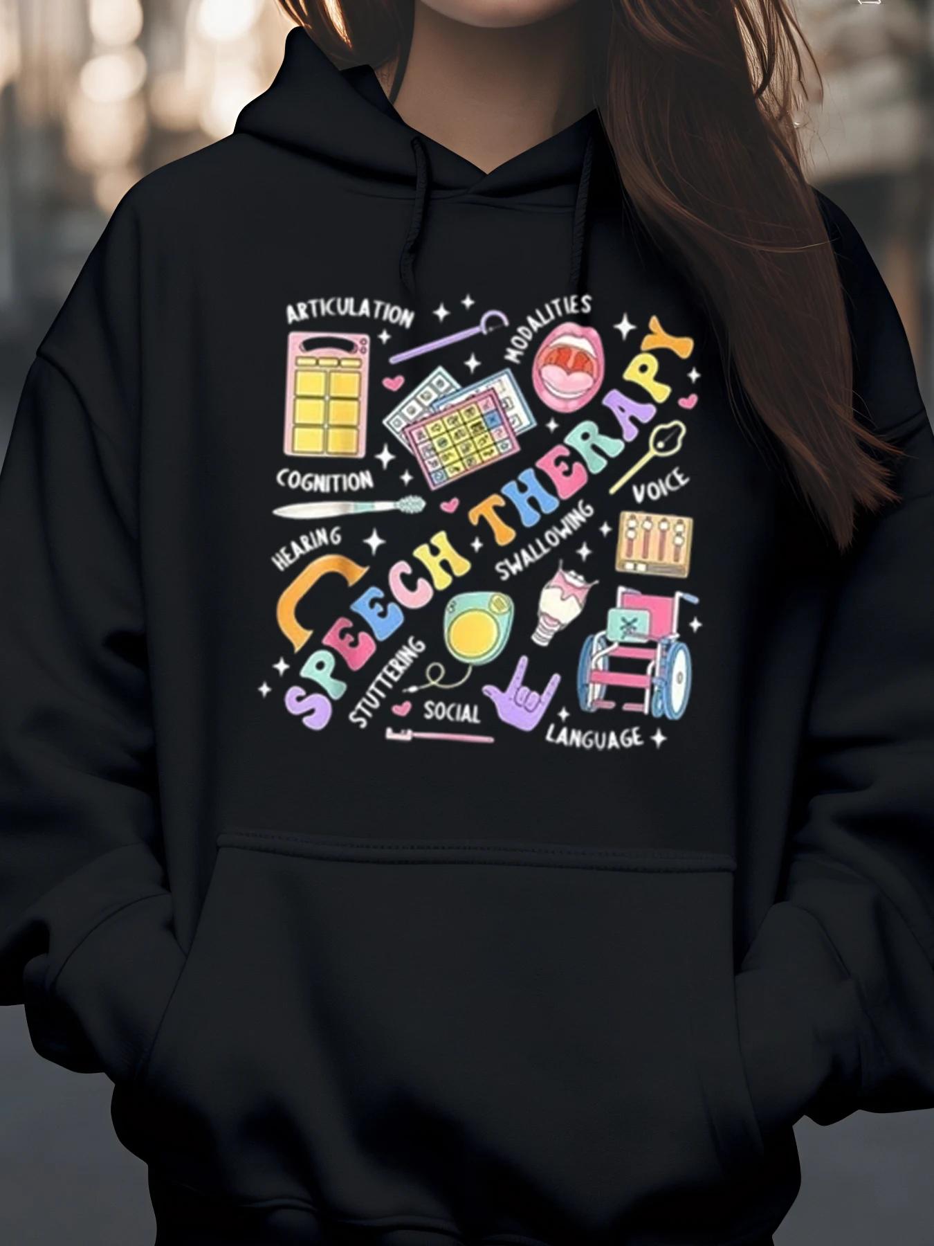 

Толстовка с художественным принтом Speech Therapy для профессионалов и студентов в клинических настройках