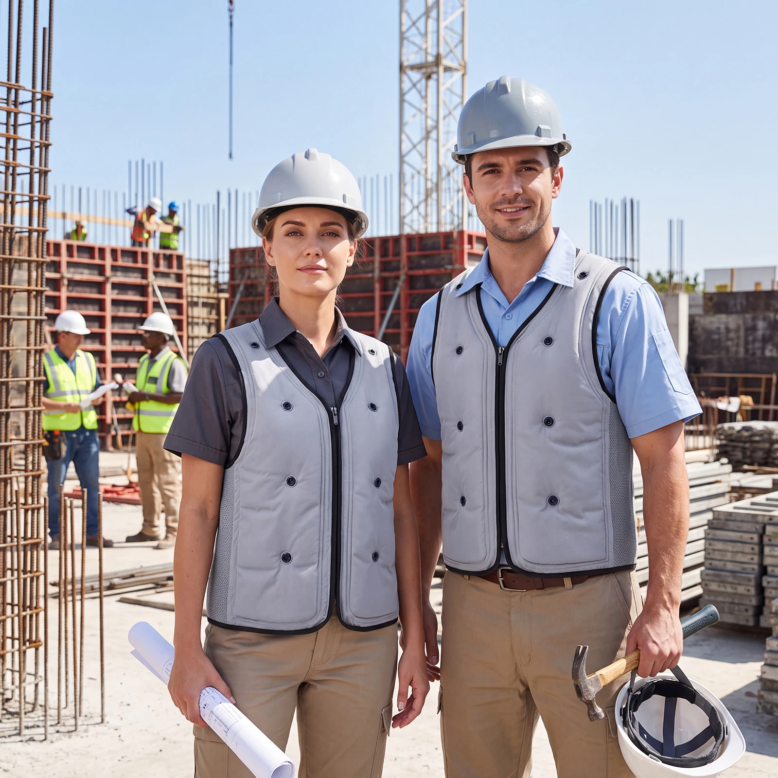 Evaporative Cooling Vest Reusable Outdoor Heat Relief Work Vest Evaporative Ice Pack Jacket for Construction Site Workers
