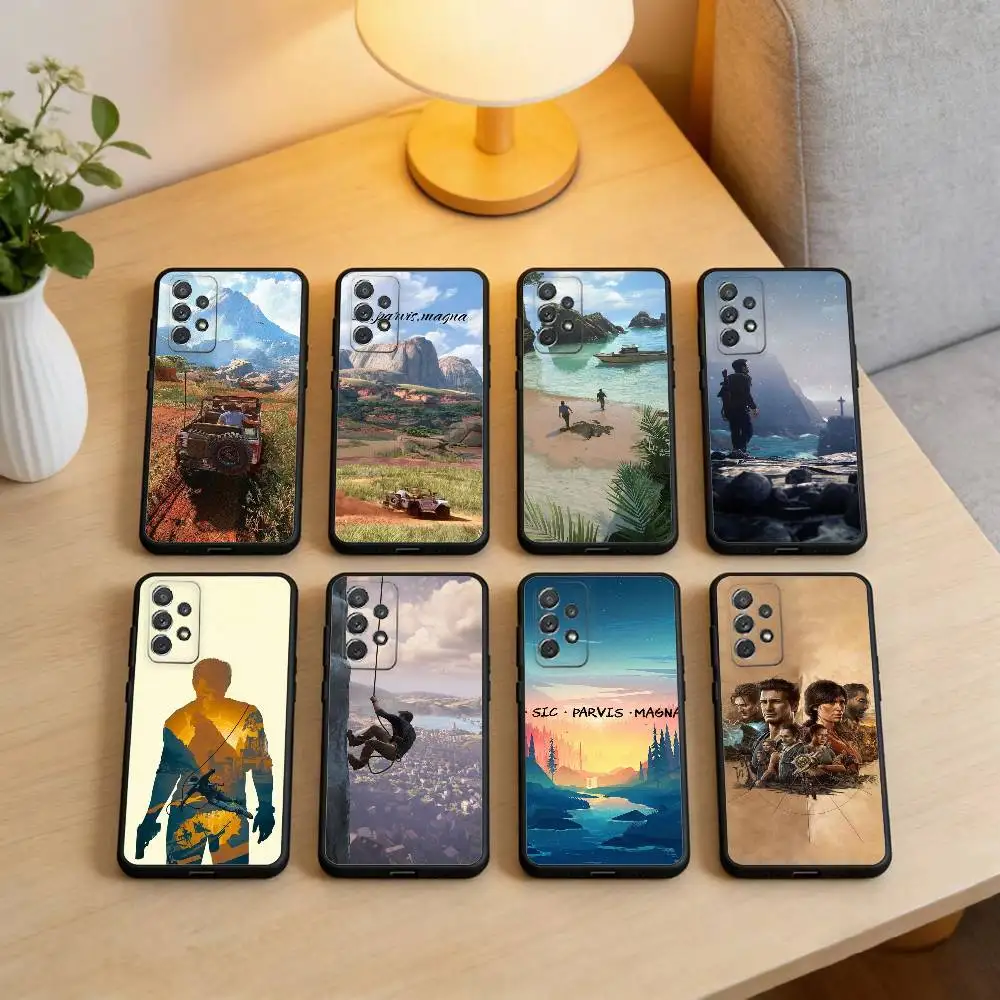 

Sic Parvis Magna Uncharted Phone Case For Samsung Galaxy A73,A72,A71,A70,A53,A52,A51,Soft Silicone Black Cover