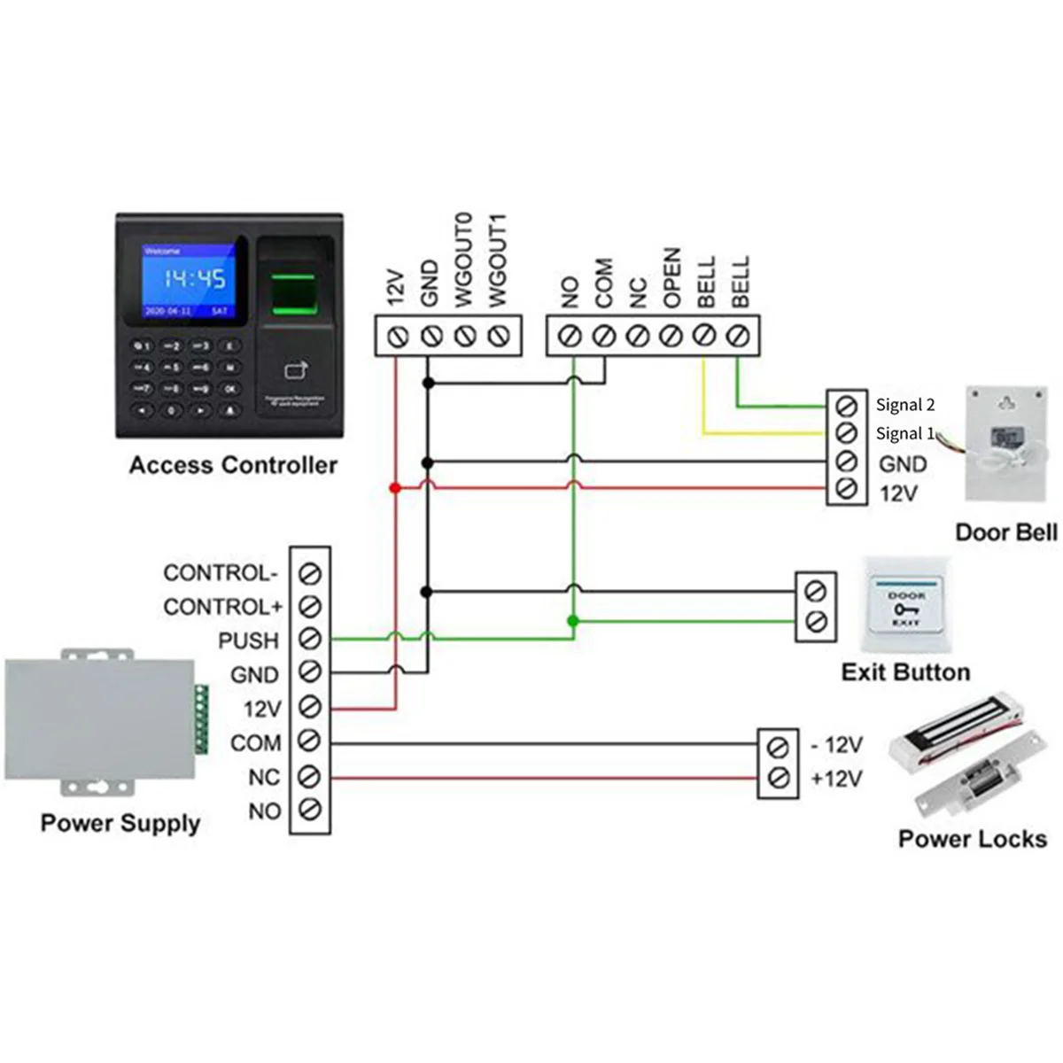 Machine de surveillance de rêves d'empreintes digitales, clavier RFID, contrôle d'accès, horloge électrique, enregistreur, données USB, images avec prédire