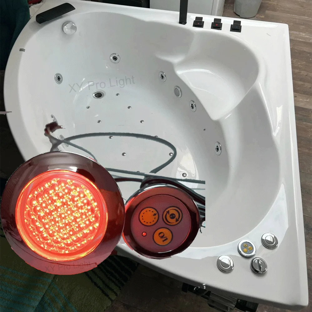 RGB Underwater Bath Light AC12V 100mA 68MM Chromium Plating Face Colorful Surface Submersible LED Pool Lights LED Bathtub Lamp