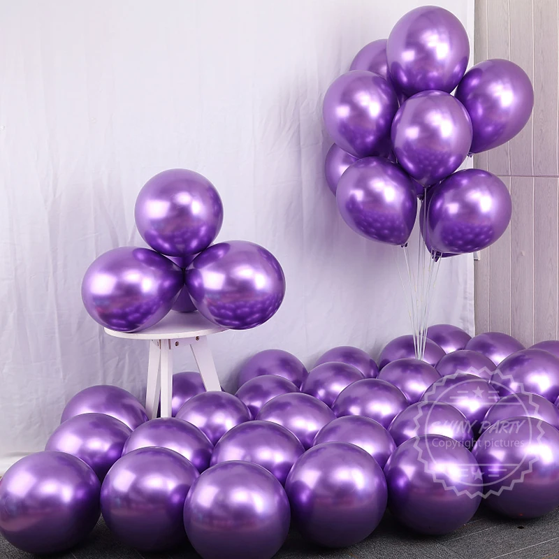 12inch 20pcs/set Chrome Metal Balloon Transparent Sequin Latex Balloons Wedding Decoration Birthday Party Festival Scene Layout view 4