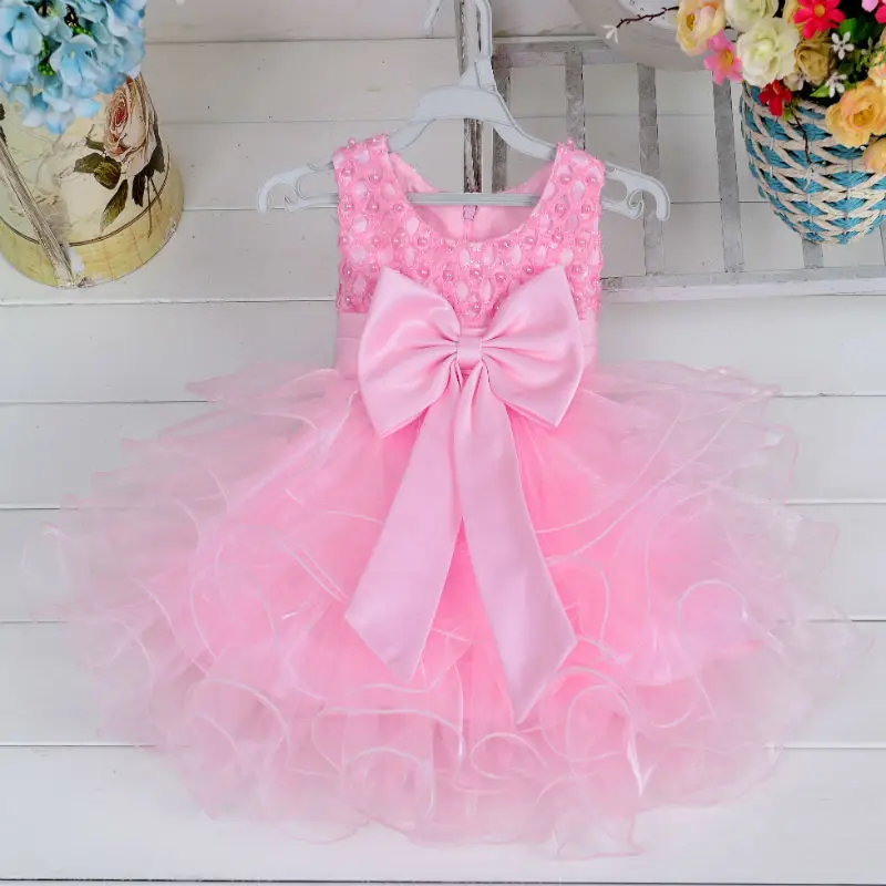 2022 Sale Vestidos Mujer Fluffy 3 Layer Flower Girl Dress Baby Girls Princess Party Sleeveless Wedding Pageant Costumes Clothes