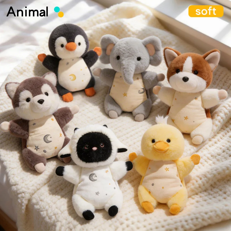 

20 см Милая плюшевая игрушка-овечка в стиле Kawaii, мягкая мультяшная игрушка-щенок, подвеска-антистресс для декора, наклейка на холодильник