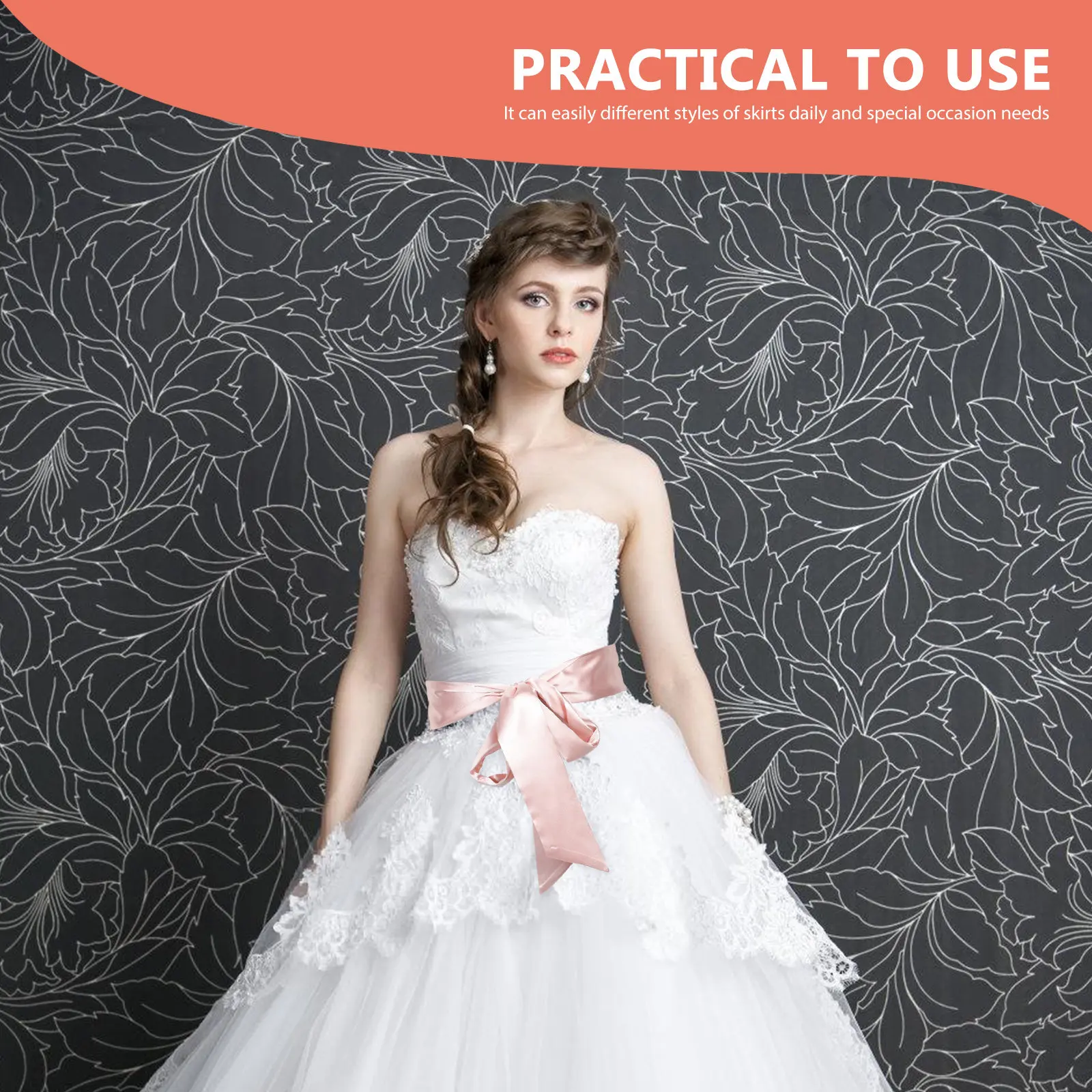 2Pcs Korean Style Chiffon Sash Belt Wide Self-Tie Waist Ribbon for Dresses Wedding Bridal Summer Outfit Decorative Bow Waistband