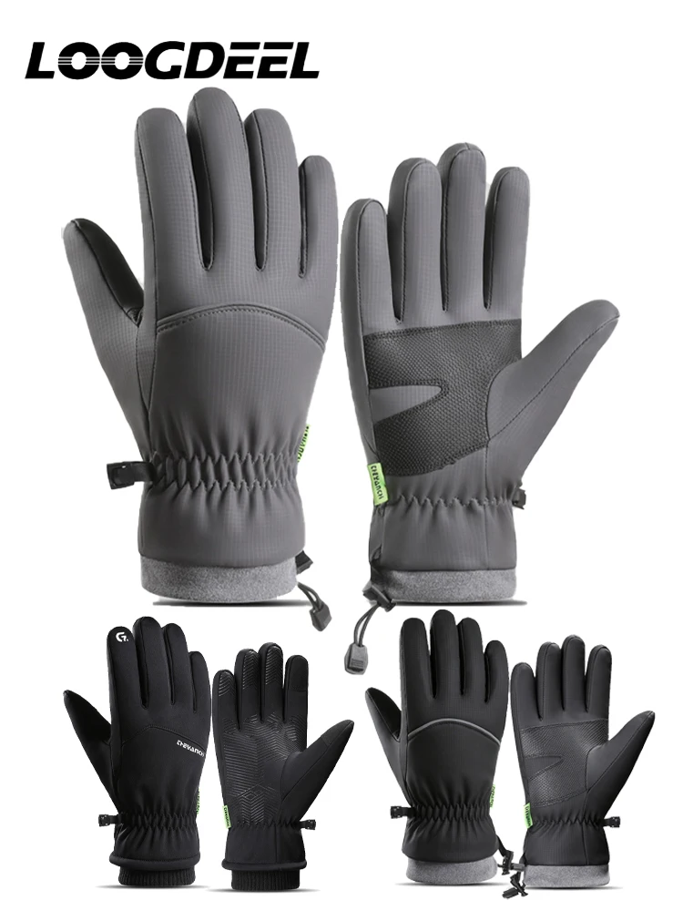 AliExpress loogdeel LOOGDEEL Windproof Waterproof Anti-slip Wear-resistant Outdoor Sports Cycling Cold-resistant Warm Gloves Winter Cycling Gloves