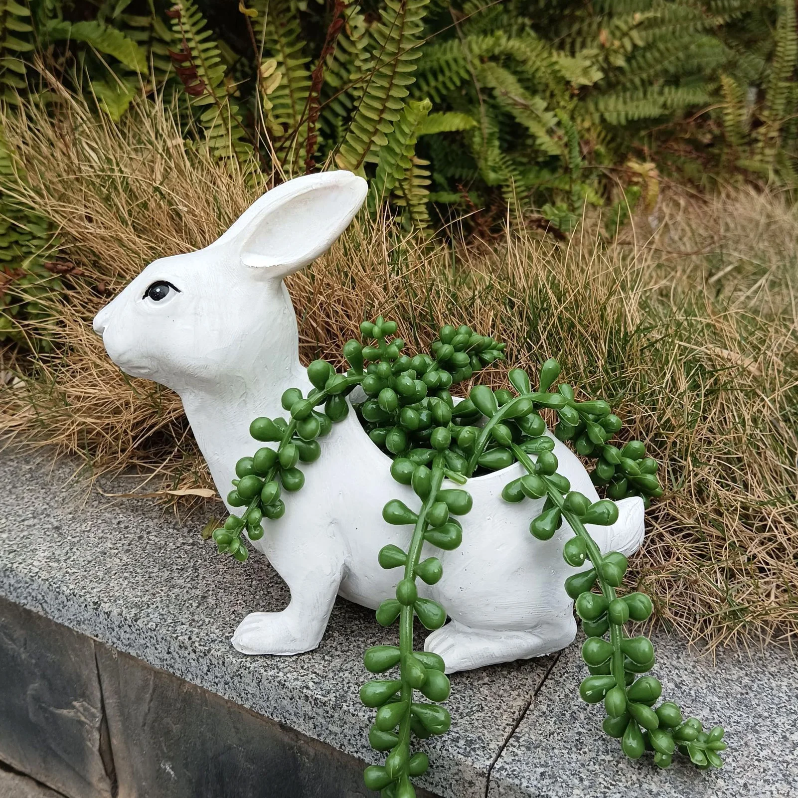 Succulent Plant Pot Rabbit Statue Resin Craft Flowerpot Outdoor Courtyard Garden Decoration Planter image 2