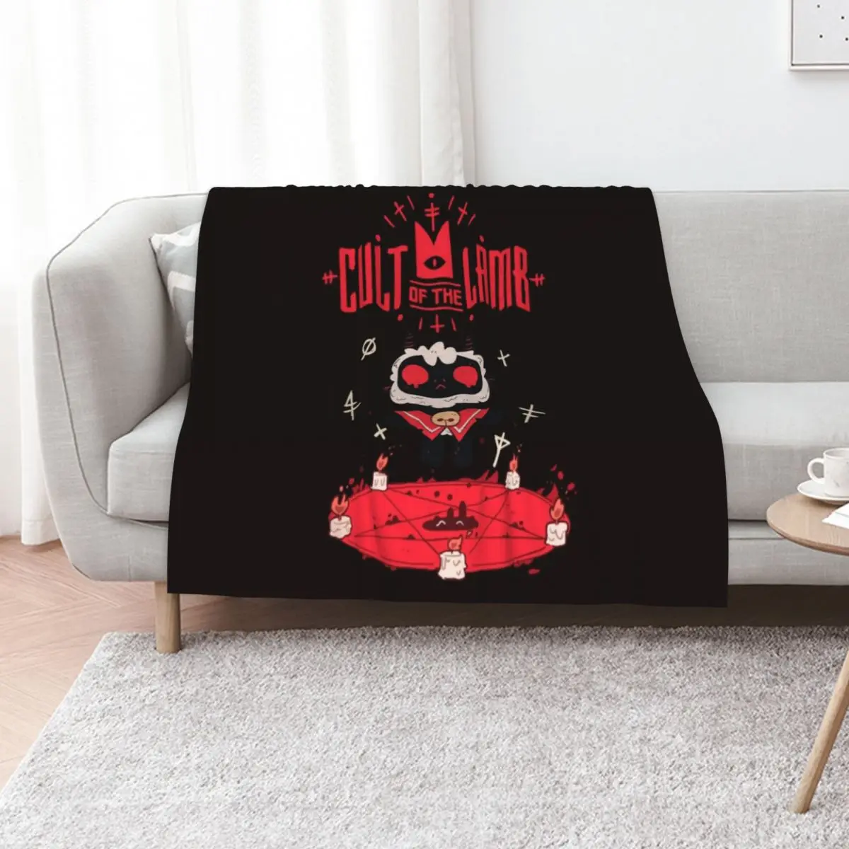 Cult Of The Lamb Throw Blanket Warm Cozy Throw Blanket for Living Room Couch
