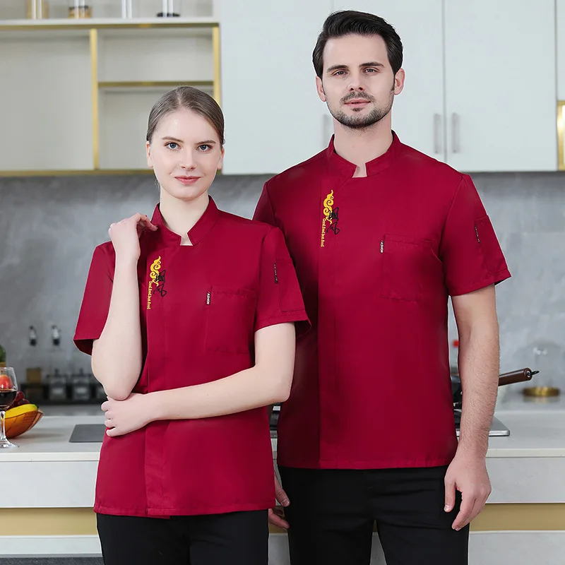 

Рабочая одежда для шеф-повара: летняя, тонкая, с коротким рукавом, для отелей, ресторанов, кухонь, кондитерских, униформа для поваров