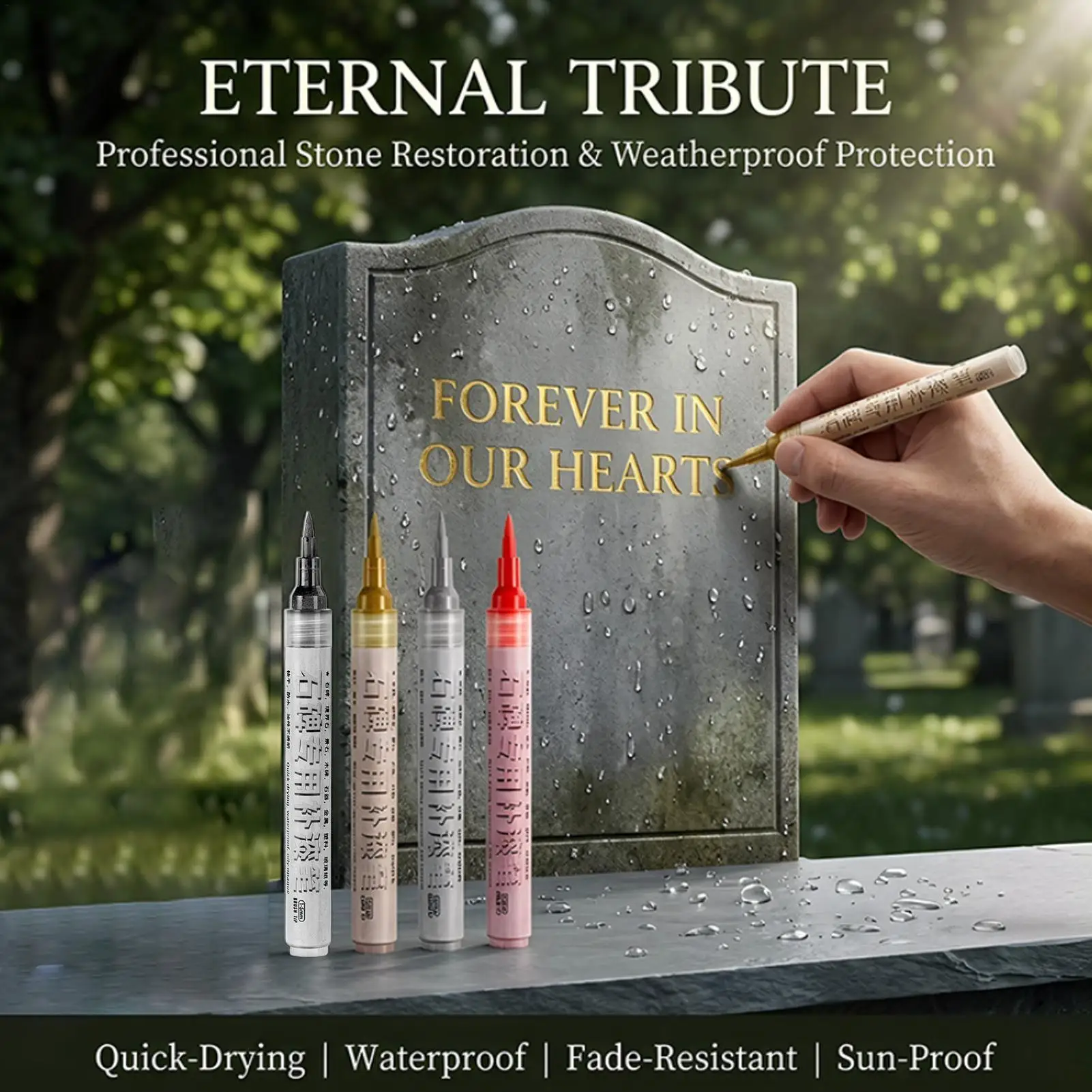 Tombstone Marker Pen Professional Paint Repair TouchUp Waterproof Fade Resistant Color Restoration Repair Decorating Pen