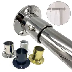 1Pc 19mm-32mm Stainless Steel Clothes Hanging Rod Holder Flap Clothing Flange Closet Hang Support Tube