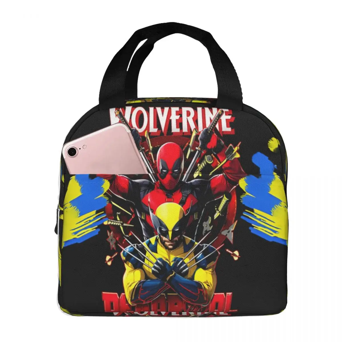 

Large Capacity For Students School&Office Deadpool & Wolverine Lunch Bag Cooler Portable Fashion Popular Movies Outdoor Food