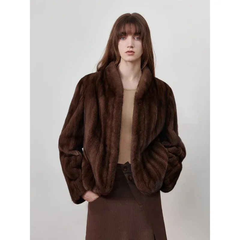 

Куртка из искусственного меха под норку, цвет Майярд, мягкая, восковистая, нежная, экологически чистая