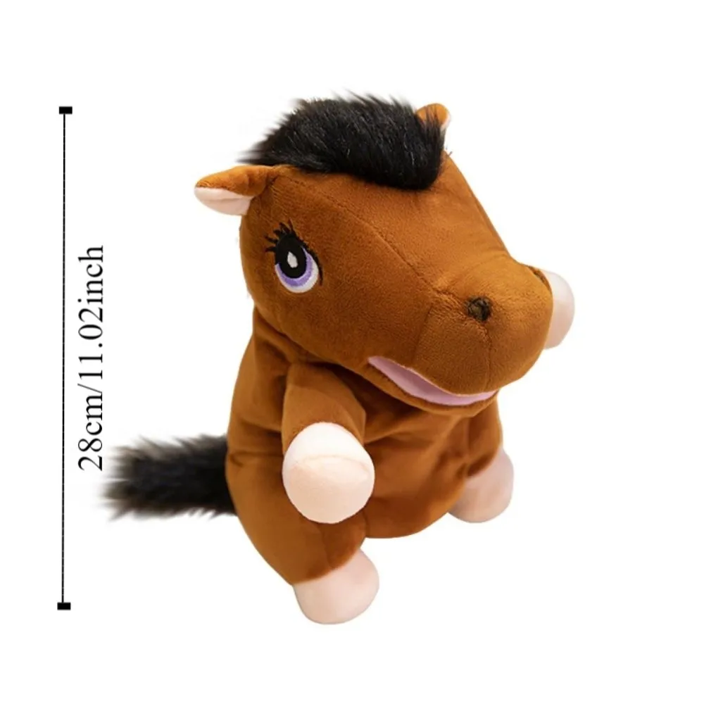 Marioneta de caballo pequeño de Animal, simulación de narración de cuentos, juguetes de caballo de peluche, Educación Temprana, marioneta de historia de dedo de mano suave