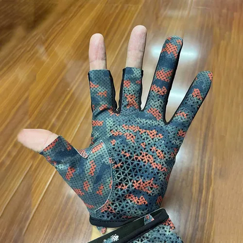Imagen 2 del producto Guantes de pesca Gamakatsu para hombre, guantes antideslizantes de protección solar de verano, guantes transpirables con corte de 3 dedos, accesorios de pesca con mosca