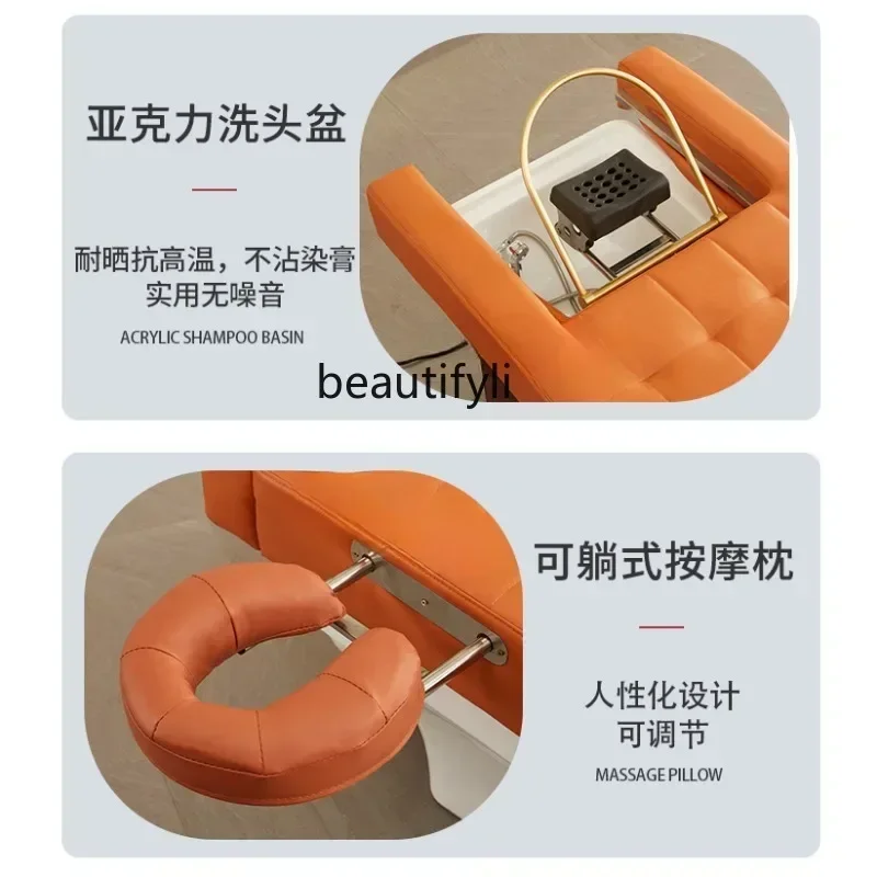 

cn8617 ss Head Therapy Shampoo Chair Water Circulation Fumigation Constant Temperature Pedicure Massage Couch Integrated