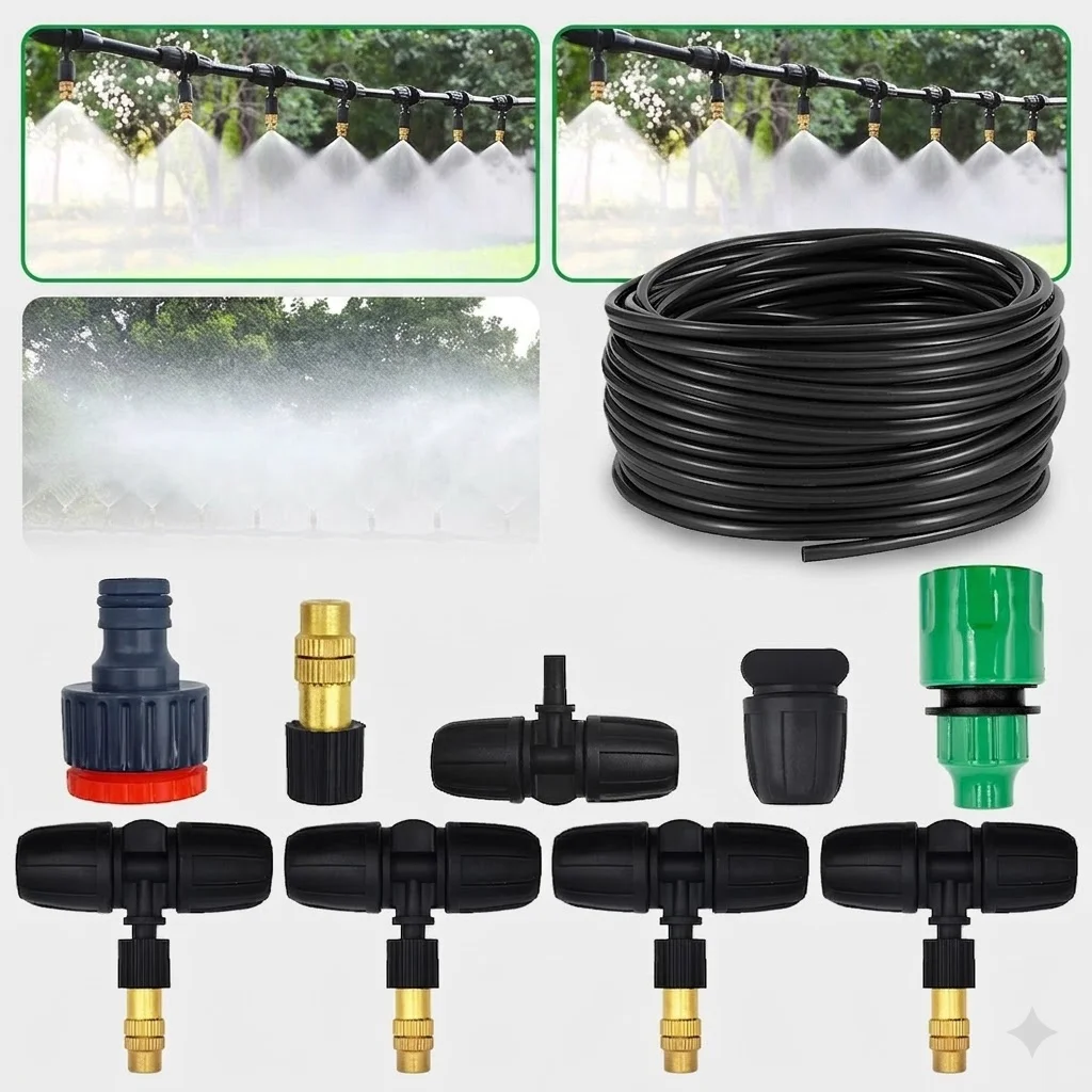 Automatic 5-20m Garden Irrigation System Spray Cooling Kit Watering Sprinkler For Potted Plants Outdoor Garden Use