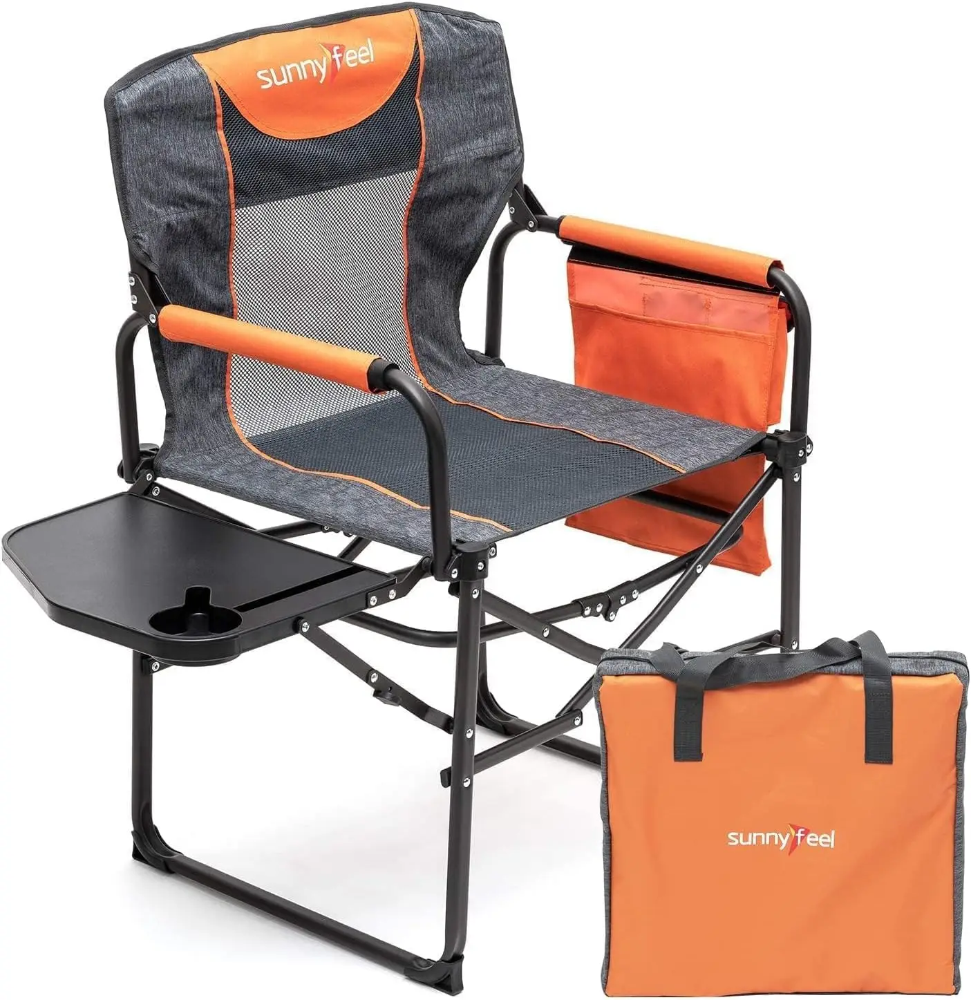 Camping Directors Chair, Heavy Duty,Oversized Portable Folding Chair with Side Table, Pocket for Beach, Fishing,Trip,P