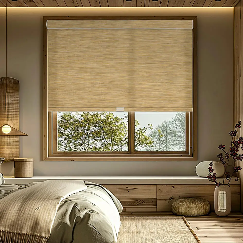 High-Density Blackout Roller Blinds for Home Office Hand-Pulled Sunshade Thermal Insulated Custom Size Easy Install